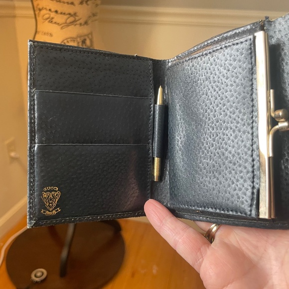 Vintage GUCCI Blue Red Stripe SherryLine Trifold Wallet - Picture 4 of 9